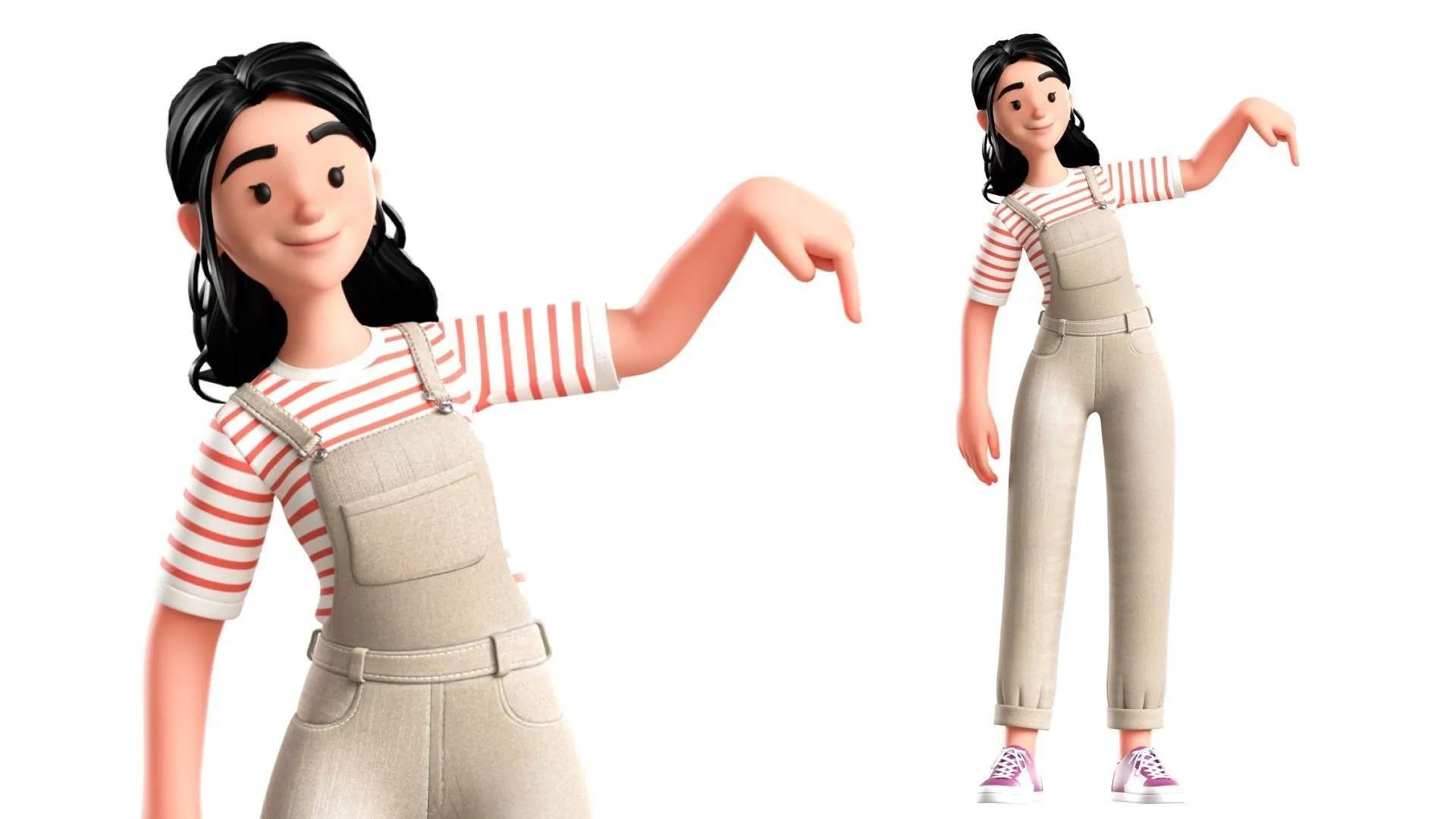 Designer Girl Woman rigged in different pose